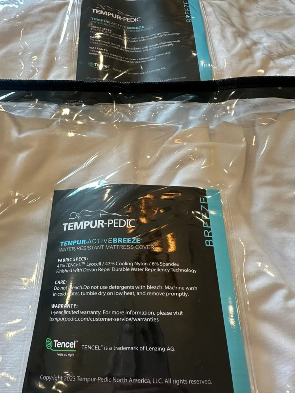 New 2 Tempur-Pedic Active Breeze Mattress Covers